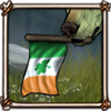 Irish flag with shamrock